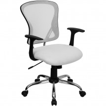 Flash Furniture H-8369F-WHT-GG Mid-Back White Mesh Office Chair