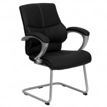 Flash Furniture H-9637L-3-SIDE-GG Black Leather Executive Side Chair