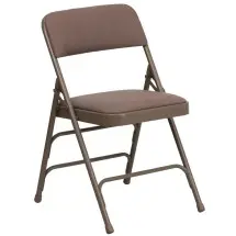 Flash Furniture HA-MC309AF-BGE-GG Beige Fabric Seat and Back and Back Metal Folding Chair