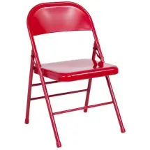 Flash Furniture HF3-MC-309AS-RED-GG Hercules Series Red Triple Braced & Double Hinged Metal Folding Chair