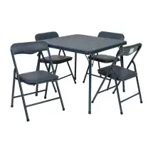 Flash Furniture JB-9-KID-NV-GG Kids Navy Folding Table and Chair Set, 5 Piece 