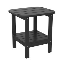 Flash Furniture LE-HMP-1035-1517H-BK-GG Indoor/Outdoor Black HDPE 2-Tier Adirondack Side Table
