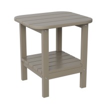 Flash Furniture LE-HMP-1035-1517H-BR-GG Indoor/Outdoor Brown HDPE 2-Tier Adirondack Side Table
