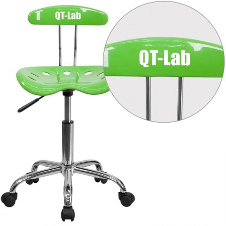 Flash Furniture LF-214-APPLEGREEN-GG Vibrant Apple Green and Chrome Computer Task Chair with Tractor Seat