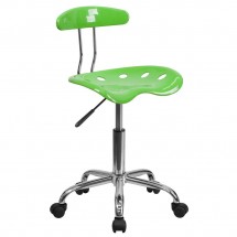 Flash Furniture LF-214-APPLEGREEN-GG Vibrant Apple Green and Chrome Computer Task Chair with Tractor Seat