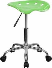 Flash Furniture LF-214A-APPLEGREEN-GG Vibrant Apple Green Tractor Seat and Chrome Stool