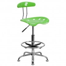 Flash Furniture LF-215-APPLEGreen-GG Vibrant Apple Green and Chrome Drafting Stool with Tractor Seat