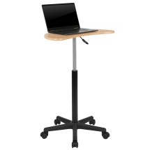 Flash Furniture NAN-JN-2792-MP-GG Maple Mobile Sit to Stand Laptop Computer Desk