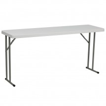Flash Furniture RB-1860-GG 18'' x 60'' Granite White Plastic Folding Training Table