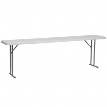 Flash Furniture RB-1896-GG 18'' x 96'' Granite White Plastic Folding Training Table