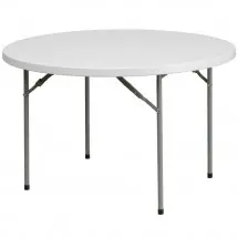 Flash Furniture RB-48R-GG Round Granite White Plastic Folding Table 48&quot;