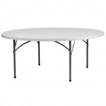 Flash Furniture RB-72R-GG Round Granite White Plastic Folding Table 72&quot;
