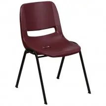 Flash Furniture RUT-EO1-BY-GG HERCULES Series 880 lb. Capacity Ergonomic Shell Stack Chair, Burgundy
