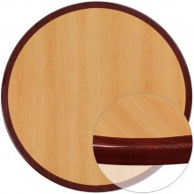 Flash Furniture TP-2TONE-36RD-GG Round Two-Tone Resin Cherry and Mahogany Table Top 36&quot;