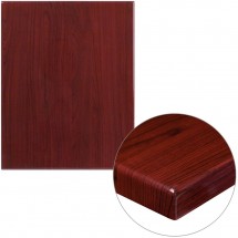 Flash Furniture TP-MAH-2430-GG 24&quot; x 30&quot; Rectangular High-Gloss Mahogany Resin Table Top with 2&quot; Thick Edge