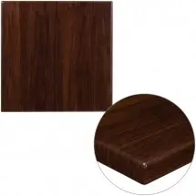 Flash Furniture TP-WAL-2424-GG 24&quot; Square High-Gloss Walnut Resin Table Top with 2&quot; Thick Drop-Lip