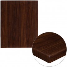 Flash Furniture TP-WAL-2430-GG 24&quot; x 30&quot; Rectangular High-Gloss Walnut Resin Table Top with 2&quot; Thick Edge