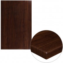Flash Furniture TP-WAL-3048-GG 30&quot; x 48&quot; Rectangular High-Gloss Walnut Resin Table Top with 2&quot; Thick Edge