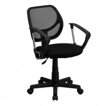 Flash Furniture WA-3074-BK-A-GG Mid-Back Black Mesh Task Chair with Arms