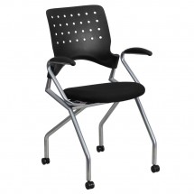 Flash Furniture WL-A224V-A-GG Galaxy Mobile Nesting Chair with Arms and Black Fabric Seat