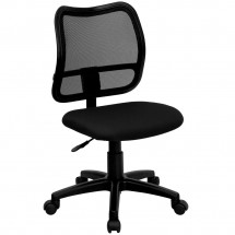 Flash Furniture WL-A277-BK-GG Mid-Back Mesh Task Chair with Black Fabric Seat