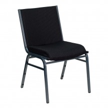 Flash Furniture XU-60153-BK-GG HERCULES Series Heavy Duty 3'' Thick Padded Black Patterned Upholstered Stack Chair