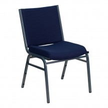 Flash Furniture XU-60153-NVY-GG HERCULES Series Heavy Duty 3 Thick Padded Navy Patterned Upholstered Stack Chair