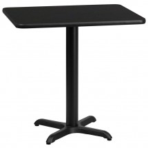 Flash Furniture XU-BLKTB-2430-T2222-GG 24&quot; x 30&quot; Rectangular Black Laminate Table Top with 22&quot; x 22&quot; Table Height Base