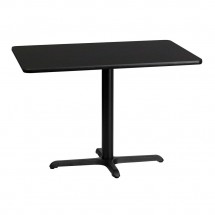 Flash Furniture XU-BLKTB-3042-T2230-GG 30&quot; x 42&quot; Rectangular Black Laminate Table Top with 22&quot; x 30&quot; Table Height Base