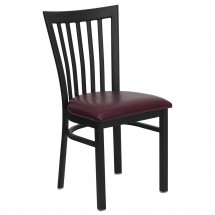 Flash Furniture XU-DG6Q4BSCH-BURV-GG HERCULES Series Black School House Back Metal Restaurant Chair - Burgundy Vinyl Seat
