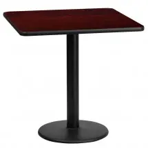 Flash Furniture XU-MAHTB-2424-TR18-GG 24&quot; Square Mahogany Laminate Table Top with 18&quot; Round Table Height Base