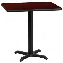 Flash Furniture XU-MAHTB-2430-T2222-GG 24&quot; x 30&quot; Rectangular Mahogany Laminate Table Top with 22&quot; x 22&quot; Table Height Base