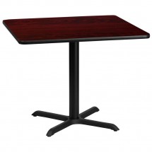 Flash Furniture XU-MAHTB-3636-T3030-GG 36&quot; Square Mahogany Laminate Table Top with 30&quot; x 30&quot; Table Height Base