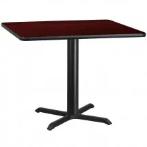 Flash Furniture XU-MAHTB-4242-T3333-GG 42&quot; Square Mahogany Laminate Table Top with 33&quot; x 33&quot; Table Height Base