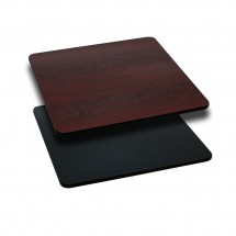 Flash Furniture XU-MBT-3030-GG Square Table Top with Black or Mahogany Reversible Laminate Top 30&quot;