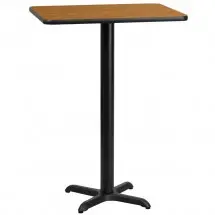Flash Furniture XU-NATTB-2430-T2222B-GG 24&quot; x 30&quot; Rectangular Natural Laminate Table Top with 22&quot; x 22&quot; Bar Height Table Base