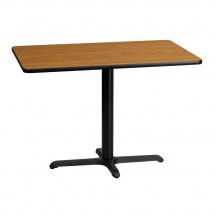 Flash Furniture XU-NATTB-3042-T2230-GG 30&quot; x 42&quot; Rectangular Natural Laminate Table Top with 22&quot; x 30&quot; Table Height Base