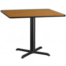 Flash Furniture XU-NATTB-4242-T3333-GG 42&quot; Square Natural Laminate Table Top with 33&quot; x 33&quot; Table Height Base