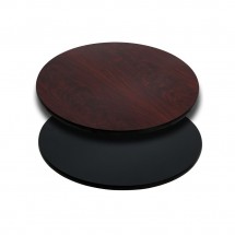 Flash Furniture XU-RD-24-MBT-GG Round Table Top with Black or Mahogany Reversible Laminate Top 24