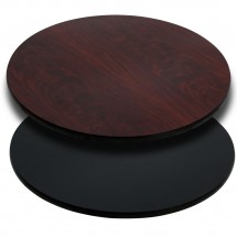 Flash Furniture XU-RD-36-MBT-GG Round Table Top with Black or Mahogany Reversible Laminate Top 36&quot;