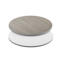 Flash Furniture XU-RD-36-WHGY-GG 36&quot; Round Table Top with White or Gray Reversible Laminate Top