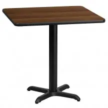 Flash Furniture XU-WALTB-2424-T2222-GG 24&quot; Square Walnut Laminate Table Top with 22&quot; x 22&quot; Table Height Base