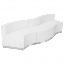 Flash Furniture ZB-803-720-SET-WH-GG HERCULES Alon Series White Leather Reception Configuration, 3-Pieces