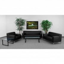 Flash Furniture ZB-DEFINITY-8009-SET-BK-GG HERCULES Definity Series Reception Set