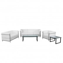 Flash Furniture ZB-REGAL-810-SET-WH-GG HERCULES Regal Series White Reception Set