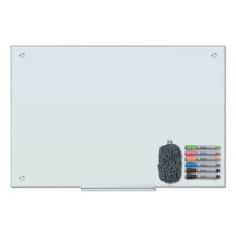 Floating Glass Dry Erase Board, 36 x 24, White