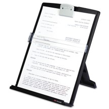 Fold-Flat Freestanding Desktop Copyholder, Plastic, 150 Sheet Capacity, Black