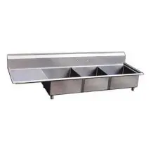 Omcan (FMA) 22115 Three Compartment Pot Sink with Left Drain Board