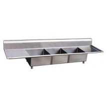 Omcan (FMA) 22117 Three Compartment Pot Sink with Left and Right Drain Boards