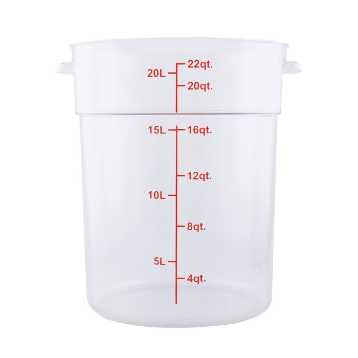 CAC China FS1P-22C Clear Round Food Storage Container 22 Qt.